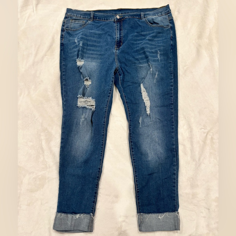 Shein Blue Ripped Jeans